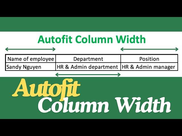 Autofit Column Width | Excel tips| Excel learning.