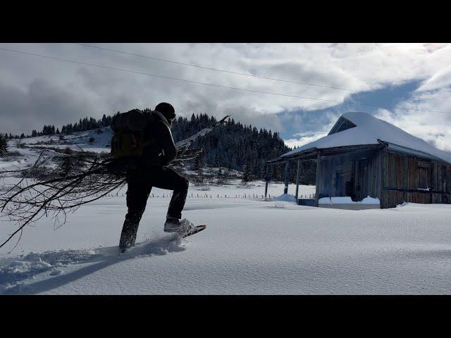 Surviving in Abandoned Wooden Cabin | Tough Winter Camping in Deep Snow