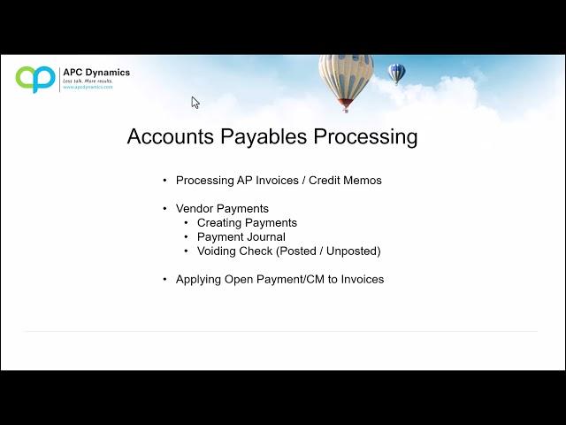 Accounts Payable Processing in Dynamics 365 Business Central