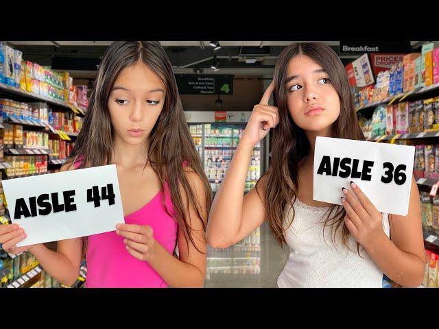 EATING ONLY IN YOUR AISLE FOR 24 HOURS | Emily and Evelyn