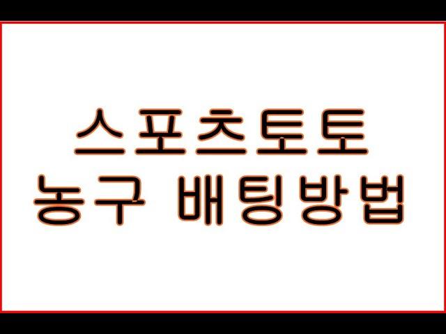 스포츠토토 농구 배팅하는 방법.