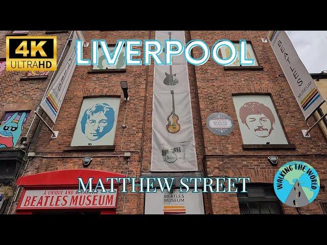 Liverpool Matthew Street 4k walking tour video August in Liverpool England United Kingdom