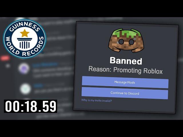 Getting Banned From Popular Discord Servers SPEEDRUN - (World record)