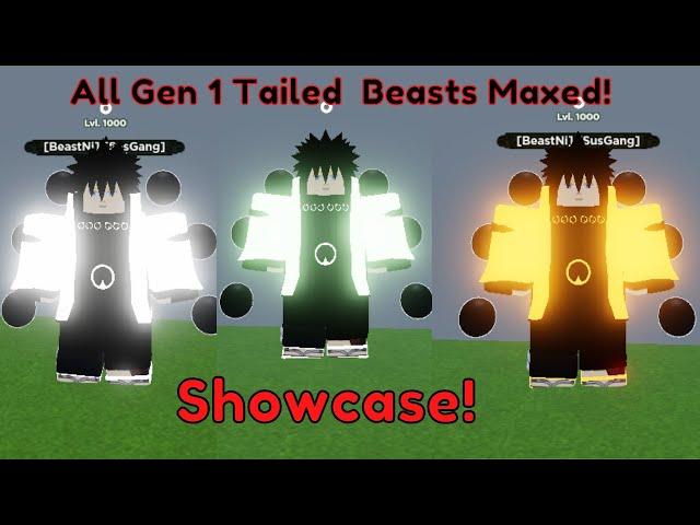 All The *Gen 1* Tailed Spirit Maxed Showcase! Shindo Life ( Roblox )