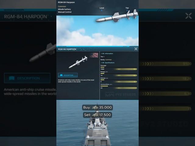 Modern Warships : RGM-84 Harpoon American Anti-Ship Cruise Missile 〈〉 | Fyz Studio