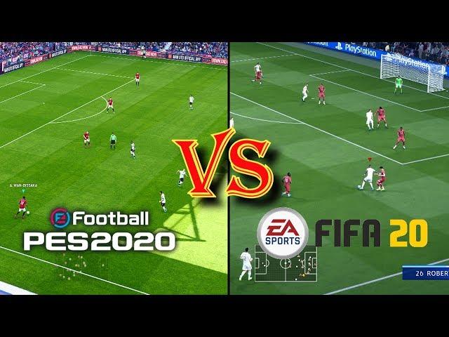 PES 2020 vs FIFA 20 | Live Broadcast Camera Gameplay Comparison | Fujimarupes