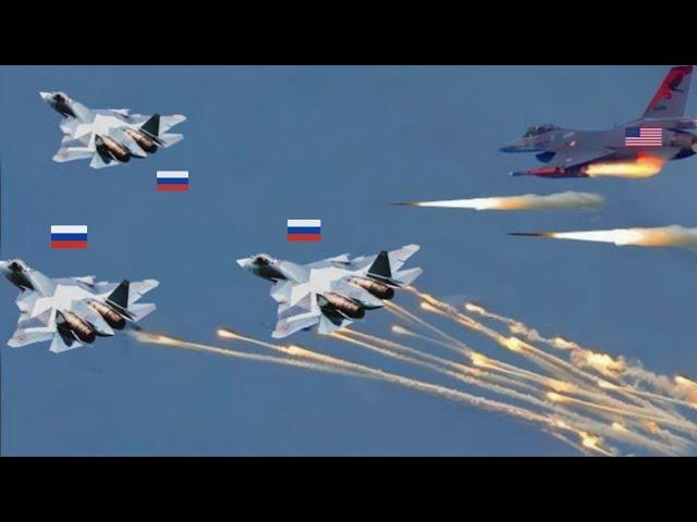 13 Minutes ago! First Air Battle of US F-16 and Russian SU-57 Look What Happened!!!