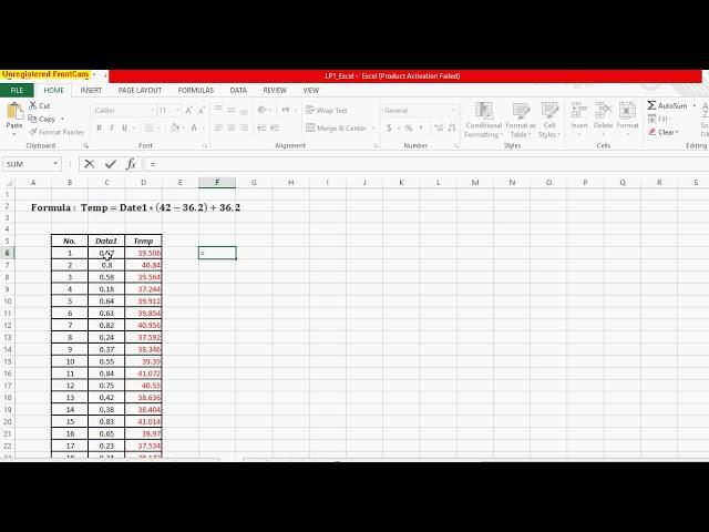 excel, how to calculate using formula & auto fill (LP1, Q6)