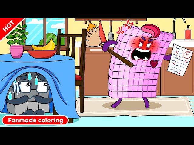 NB 9 is Hiding From His Mother's Anger | Numberblocks Fanmade Coloring Story