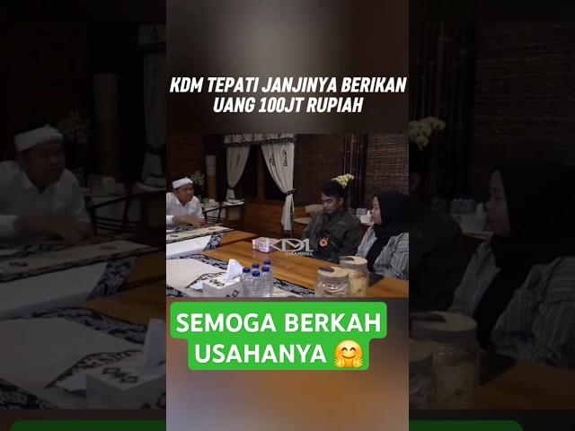 KDM KASIH HADIAH 100JT KE PASUTRI SESUAI JANJINYA BAPAAING#kdm #purwakarta #jawabarat