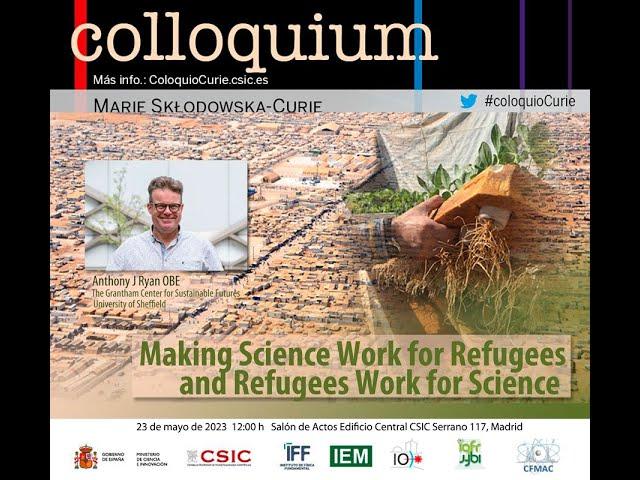 Anthony J. Ryan "Making Science Work for Refugees and Refugees Work for Science"