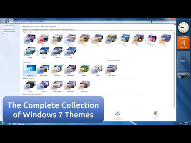 The Complete Collection of All Official Windows 7 Themes