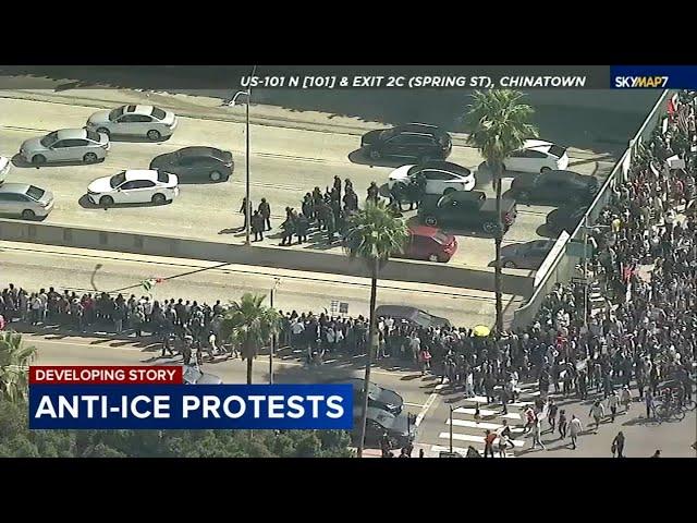 Immigration protests intensify in Los Angeles after Trump deploys hundreds of National Guard troops