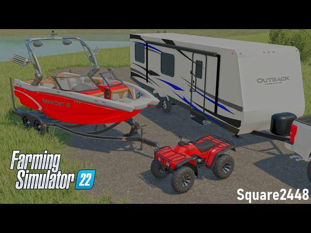 4th of July Boating & Camping At Lake! | Fireworks! | FS22 Homeowner