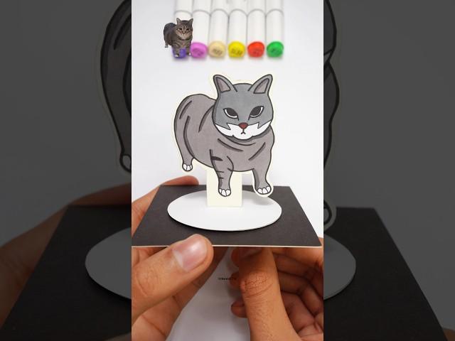 Oiia Oiia Spinning Cat DIY Paper Craft Funny Toy  #meme #shortsvideo #toy #oiiaoiia #cat