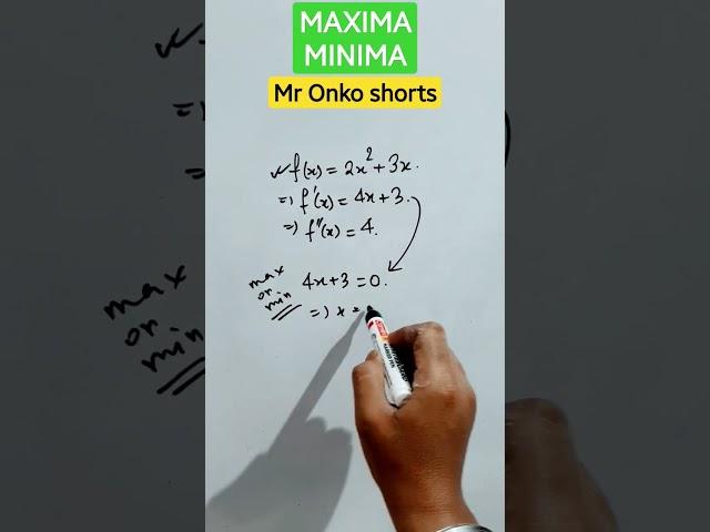 Maxima and Minima clas12|Application of derivatives #mronkoshorts #shorts #viralshorts #calculus