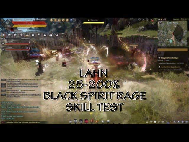 BDO Lahn black spirit rage 25-200% skill test