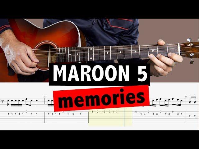 Maroon 5 - Memories // Guitar Tutorial + TAB + BACKING TRACK (MELODY)