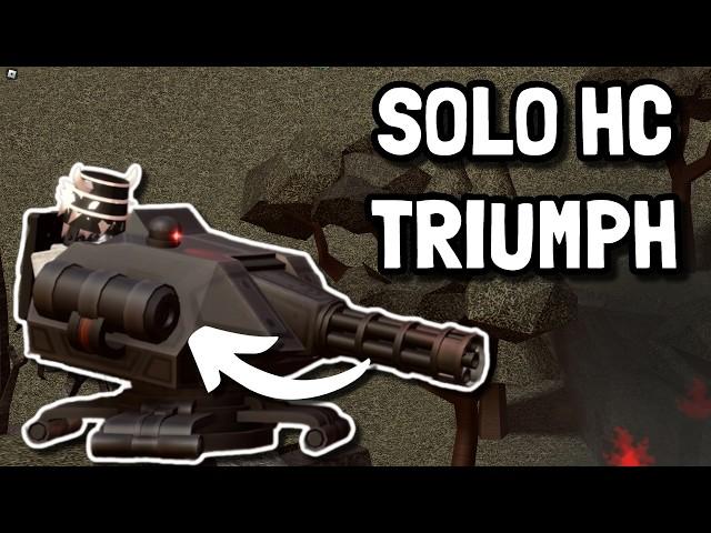 SOLO HARDCORE TRIUMPH WITH OP GATLING GUNNER | Roblox Tower Defense Simulator TDS