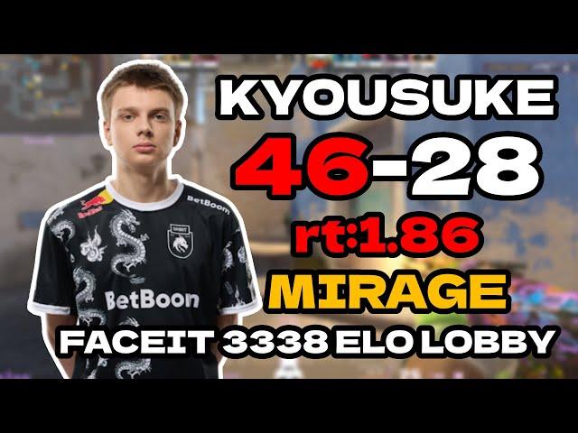 kyousuke (46-28) rt:1.86 SoloQ l EU FACEIT RANKED 3338 ELO LOBBY (mirage) | #cs2 #pov