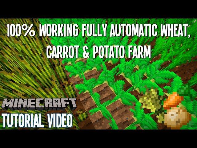 Fully Automatic Wheat, Potato & Carrot Farm - 100% Working!!! - Tutorial