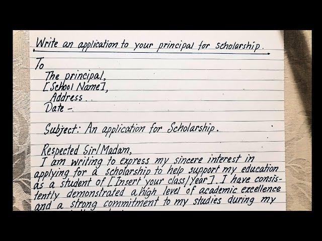 Write an application to your principal for scholarship ||  MANHA EDUCATION