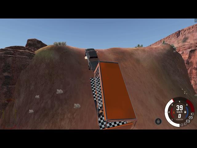 BeamNG.drive - Что будет если... =3=Трамбле уснул за рулём! загруженный авто трейлер-without control