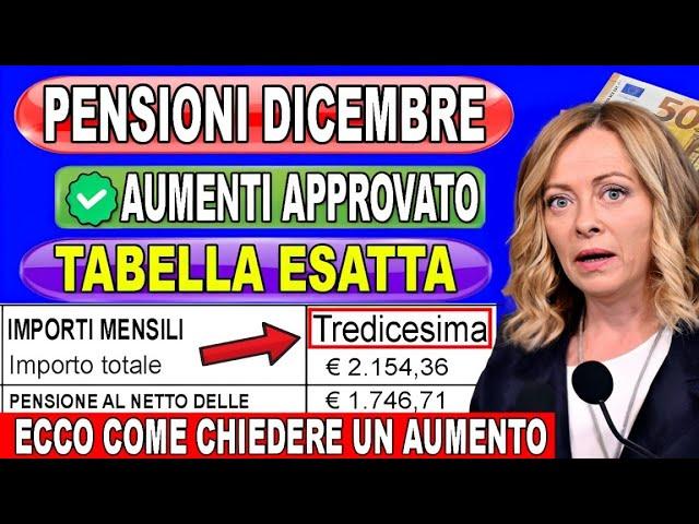 PENSIONI DICEMBRE 2024  4 NOVITÀ IN ARRIVO CON L'ULTIMO PAGAMENTO  Tabelle aumenti!