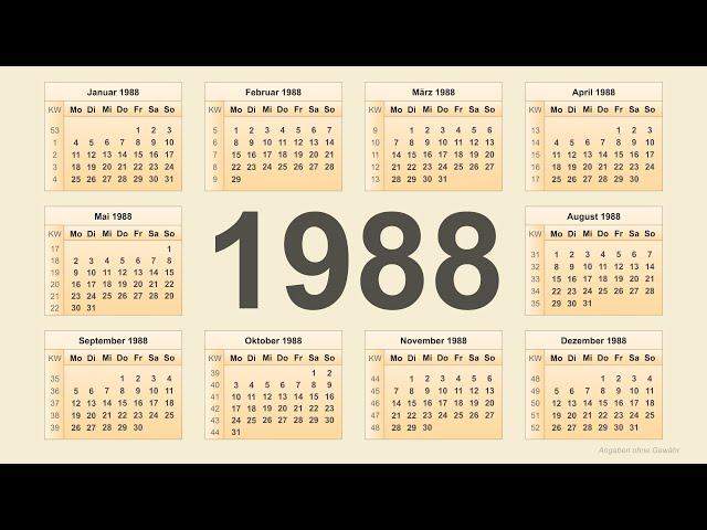 Kalender 1988