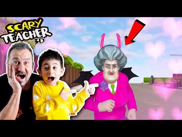 KIZGIN ÖĞRETMEN KEPÇEYE AŞIK OLDU AMA NASIL? |  SCARY TEACHER 3D OYNUYORUZ!