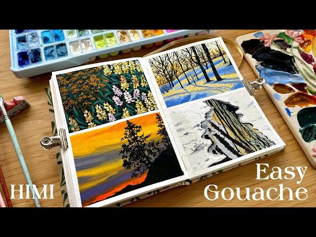 Easy Gouache Landscape Painting Ideas ⎪Why I Use HIMI Gouache 