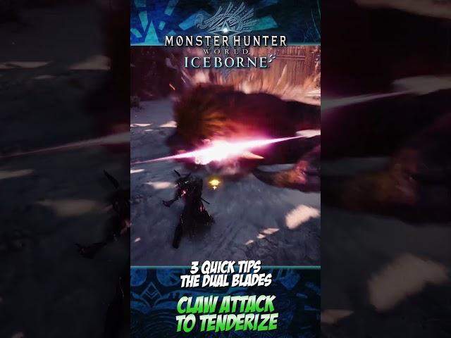 THE DUAL BLADES : 3 QUICK TIPS : MONSTER HUNTER WORLD ICEBORNE #shorts #fyp
