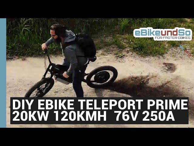 Das Todes E Bike DIY EBIKE Teleport Prime 20000W 120KMH E-DH BIKE 76V 250A 20AH 33,8KWH UMBAU APT