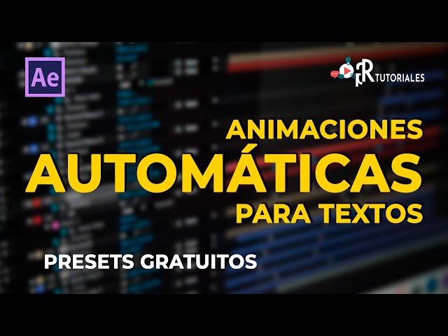 Animaciones automáticas para texto en After Effects (PRESETS) - Tutoriales de After Effects