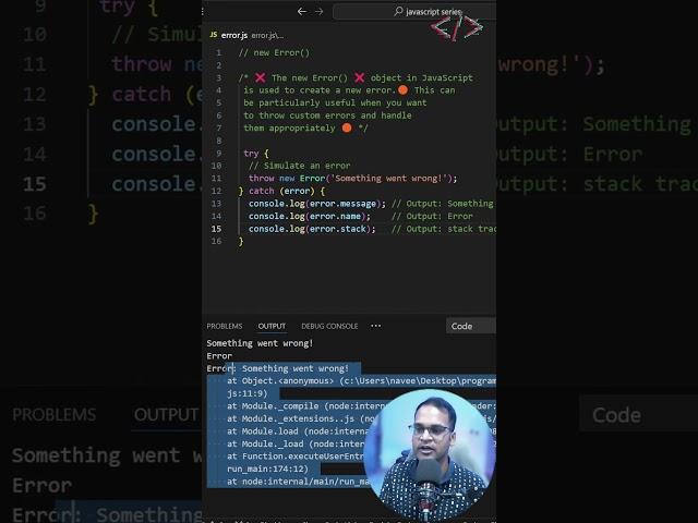  Master Error Handling with new Error() in JavaScript!  #coding #codewithkg