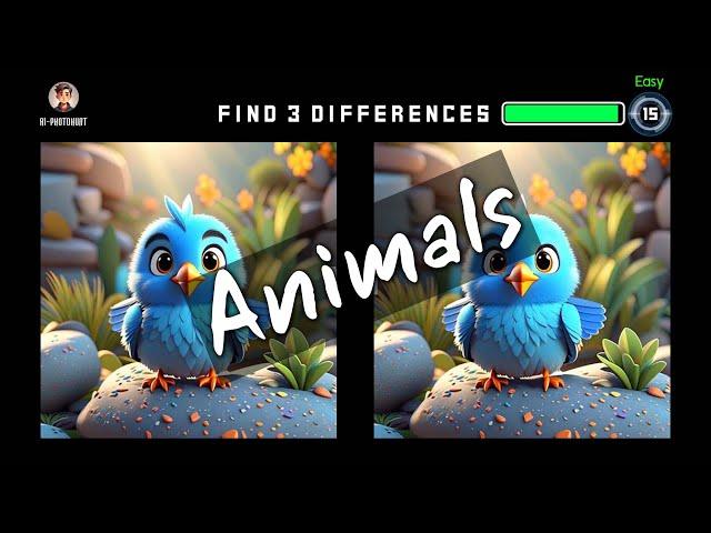 Animals(easy)-Find the Differences #1 | Ai-PhotoHunt