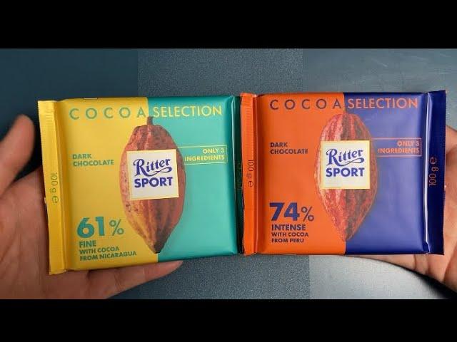 Ritter Sport Cocoa Selection German Dark Chocolate  Nicaragua  Vs. Peru 