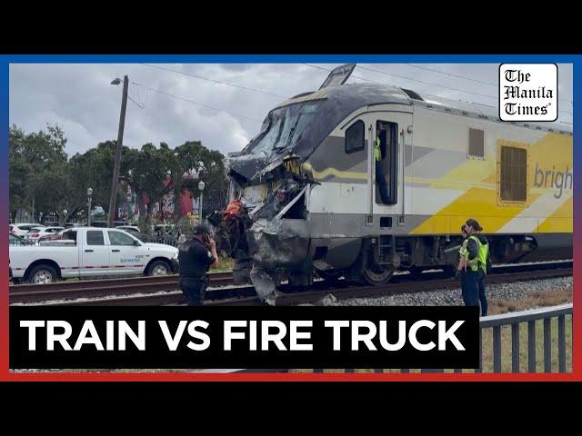 No fatalities reported after train collides with fire truck in Florida