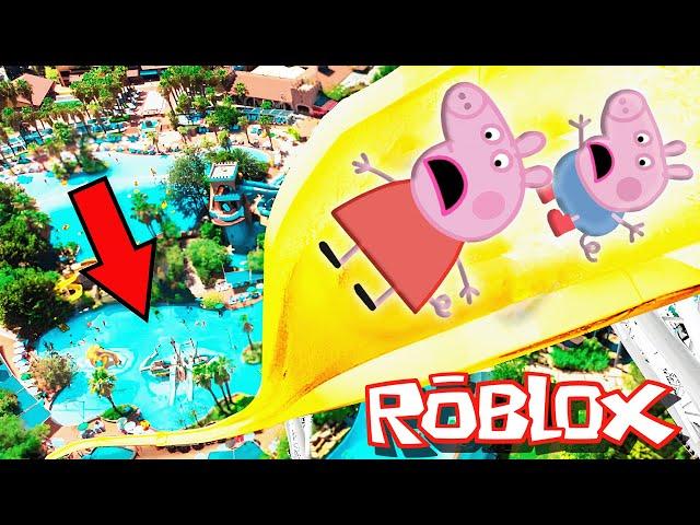 Peppa Pig PLAY THE HIGHEST EVER WATERSLIDE OBBY in Roblox!