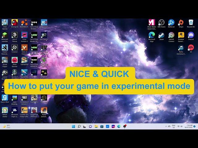 How to put your game in experimental mode [ PC 2022 ] QUICK VIDEO