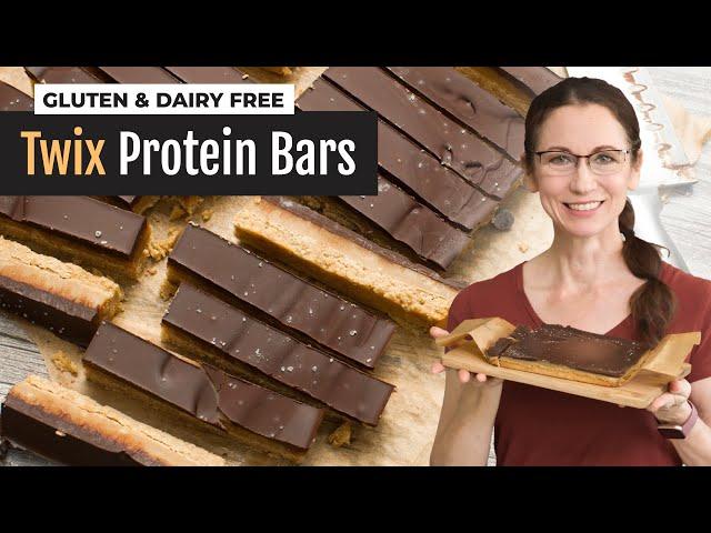 EASY Twix Protein Bars | Gluten Free with Almond Flour Recipe