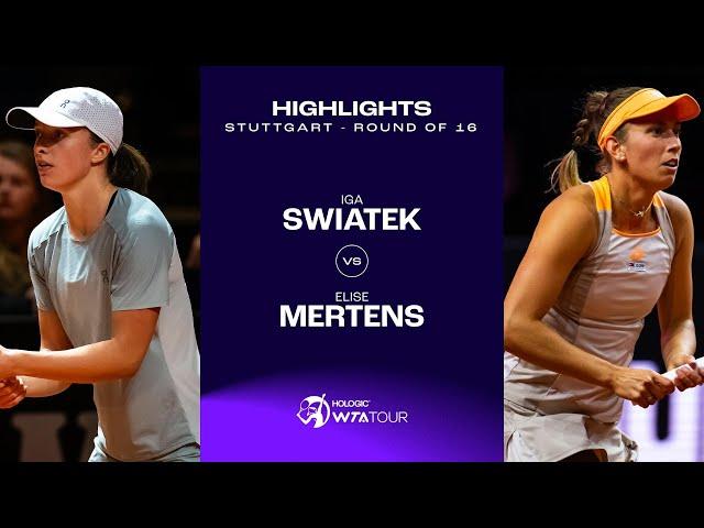 Iga Swiatek vs. Elise Mertens | 2024 Stuttgart Round of 16 | WTA Match Highlights