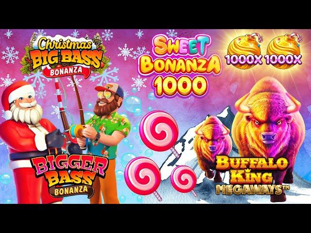 High Stakes Gambling on Many Slots!- Big Bass Bonanza, Buffalo King, Sweet Bonanza 1000