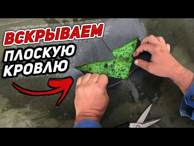 ЧТО СТАЛО с ПЛОСКОЙ КРЫШЕЙ спустя 3 года? ВСКРЫВАЕМ плоскую кровлю моего дома