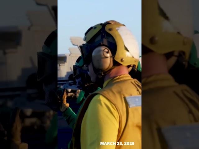 Watch fighter jets launch in support of CENTCOM operations against Iran-backed Houthi rebels