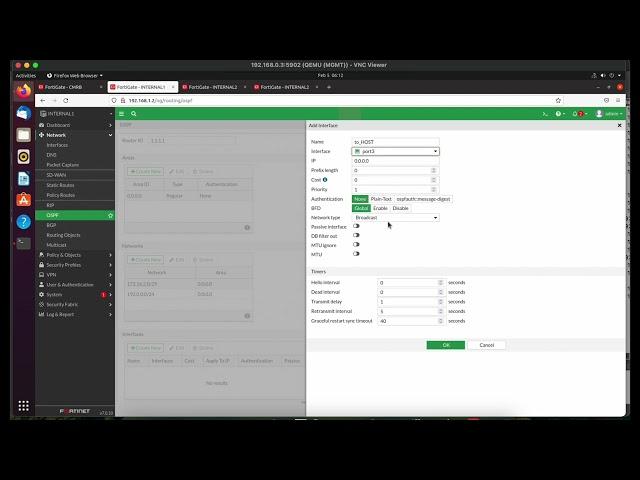 Fortigate CMRB OSPF Config via GUI