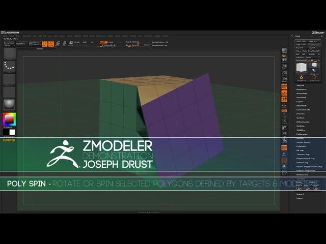 ZBrush ZModeler Polygon Actions - Poly Spin