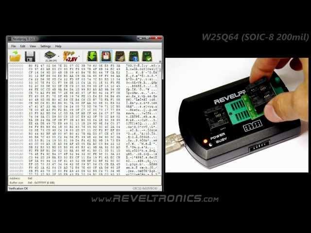 W25Q64 flash spi bios programming with REVELPROG-IS