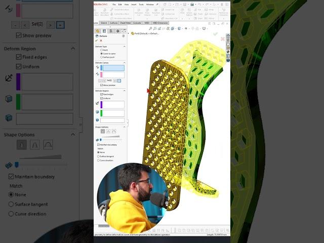Warped (non-uniform) Deform | SOLIDWORKS  #solidworks #solidworks2023