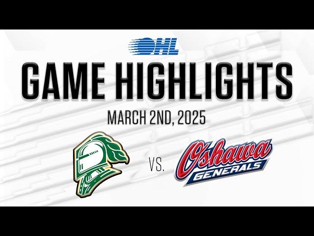 OHL Highlights: London Knights @ Oshawa Generals Mar. 2, 2025